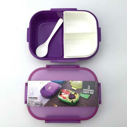 3-Compartment Lunch Box with 350ml Bottle