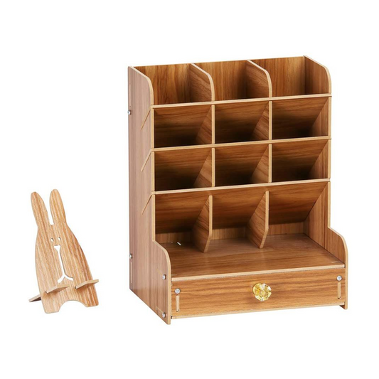 Wooden Desk Organizer 13 Compartment