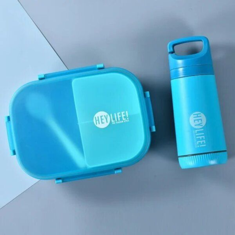 3-Compartment Lunch Box with 350ml Bottle