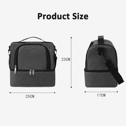 Double Layer Lunch Bag Cooler Insulated Lunch Bag