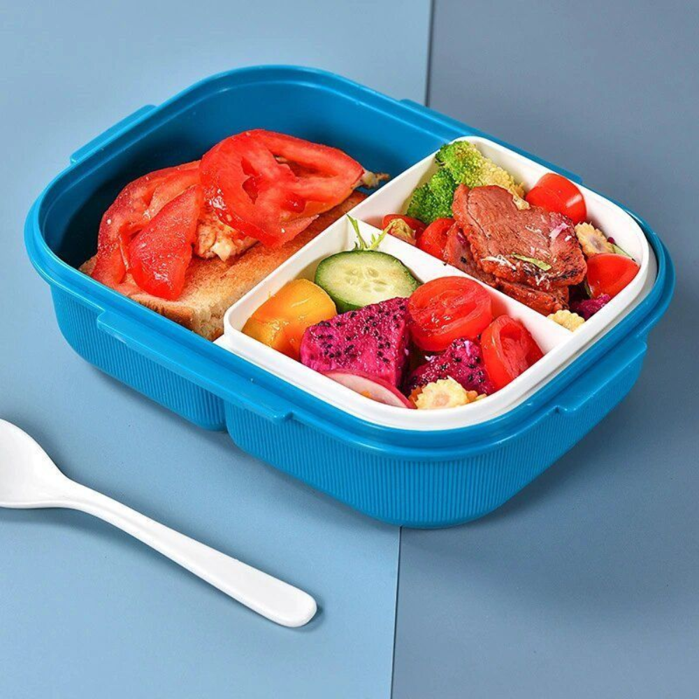 3-Compartment Lunch Box with 350ml Bottle