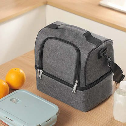 Double Layer Lunch Bag Cooler Insulated Lunch Bag