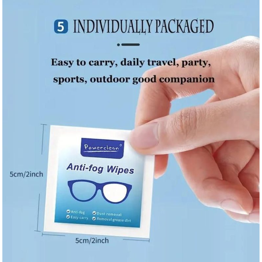 Eye Glasses Cleaner Wipes (100 pcs) - Anti Fog Wipes