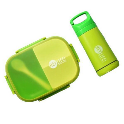 3-Compartment Lunch Box with 350ml Bottle