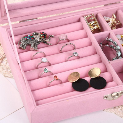 Jewelry Box with 9 Grids Clear Lid