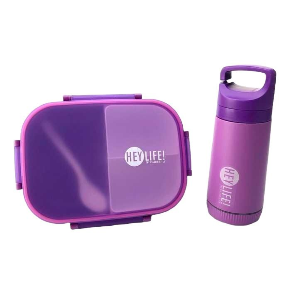 3-Compartment Lunch Box with 350ml Bottle