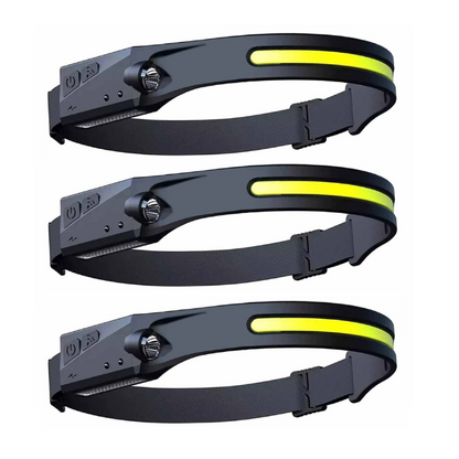 Multi-function LED Rechargeable Head Lamp - Pack of 3