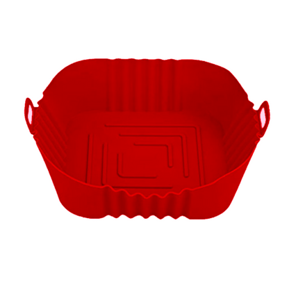 Pack of 10 Square Silicone Air Fryer Liners - RED